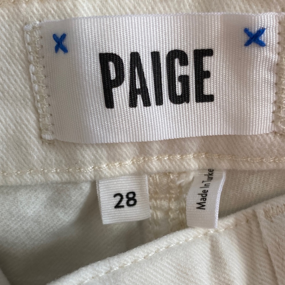 PAIGE Women's Straight Leg Jeans in Light Cream P#64@CMK - Picture 3 of 7